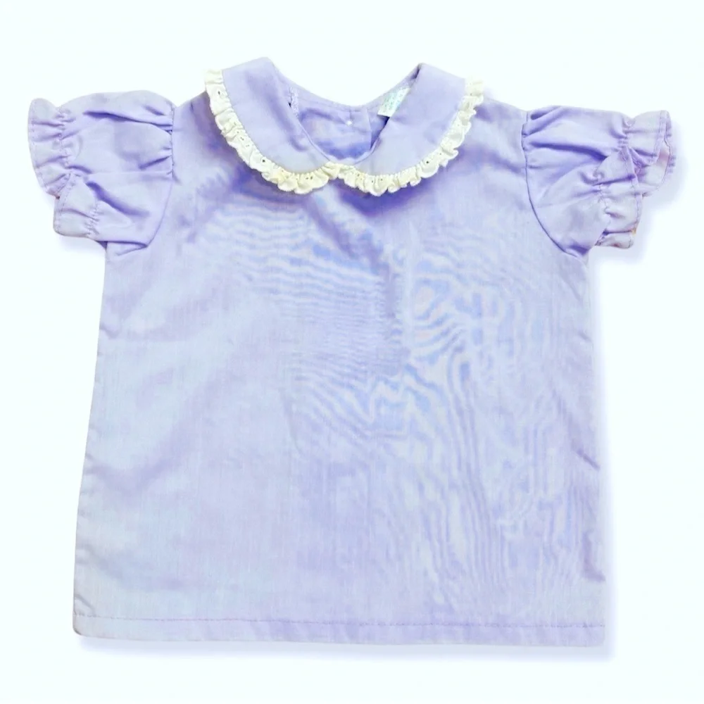 ⭐️Vintage 1980s Lavender Collar Shirt Blouse